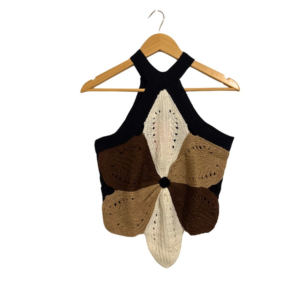 Brown Knit Halter Top